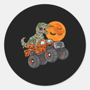 Halloween Mummy T Rex Monster Truck Boys Kinder Te Ronde Sticker