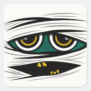 Halloween Mummy Vierkante Sticker