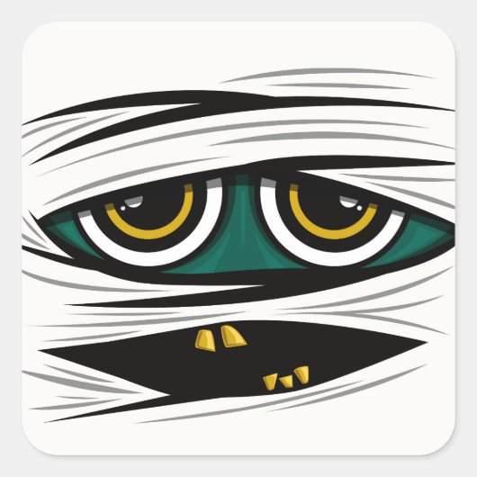 Halloween Mummy Vierkante Sticker (Voorkant)