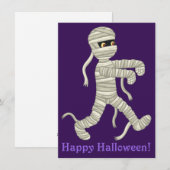 Halloween Mummy Wenskaart Feestdagenkaart (Voorkant / Achterkant)