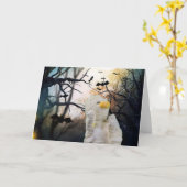 Halloween Mummy. Wenskaart Kaart (Gele Bloem)