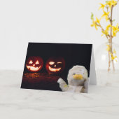 Halloween Mummy. Wenskaart Kaart (Gele Bloem)