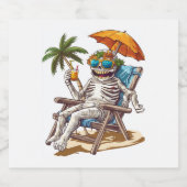 Halloween Mummy's Day Off Sparkling Wijnetiket (Enkel label)