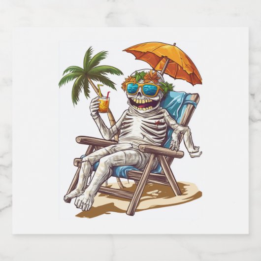 Halloween Mummy's Day Off Sparkling Wijnetiket (Enkel label)