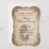 Halloween Murder Mystery Party Calligrafie Kaart (Voorkant)