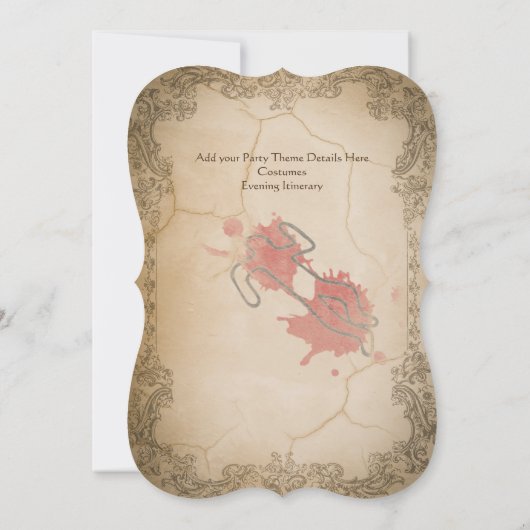 Halloween Murder Mystery Party  Calligrafie Kaart (Achterkant)