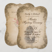 Halloween Murder Mystery Party  Calligrafie Kaart (Voorkant / Achterkant)