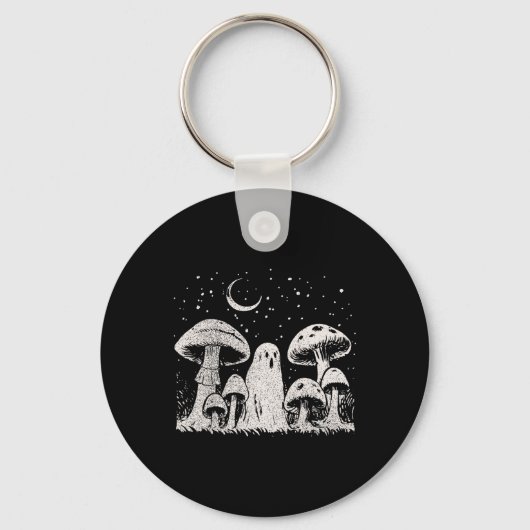 Halloween Mushroom Ghost Grunge 90 Aesthet Sleutelhanger (Voorkant)
