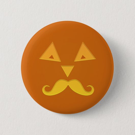Halloween Mustache Pumpkin-knoppen Ronde Button 5,7 Cm (Voorkant)