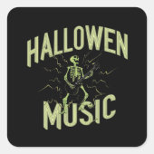 HALLOWEEN MUZIEK VIERKANTE STICKER (Voorkant)
