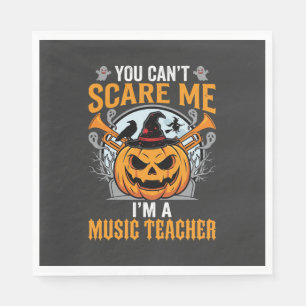 Halloween muziekleraar griezelige pompoen grafisch servet