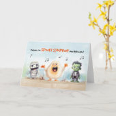 Halloween Muzikale Monsters Kaart (Gele Bloem)