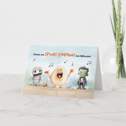 Halloween Muzikale Monsters Kaart (Voorkant)