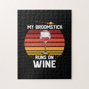Halloween My Broomstick Runs on Wine Birthday Legpuzzel