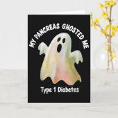 Halloween My Pancreas Ghosted Me Diabetes Boys &am Kaart (Gele Bloem)