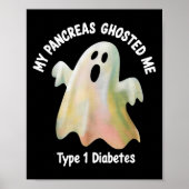 Halloween My Pancreas Ghosted Me Diabetes Boys &am Poster (Voorkant)
