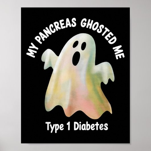 Halloween My Pancreas Ghosted Me Diabetes Boys &am Poster (Voorkant)