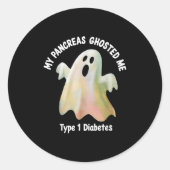 Halloween My Pancreas Ghosted Me Diabetes Boys &am Ronde Sticker (Voorkant)