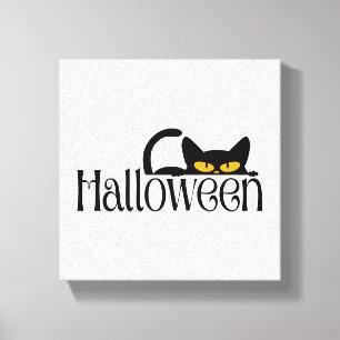 Halloween Mysterieuze Kattenogen Canvas Afdruk