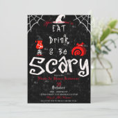 Halloween Mystery Dinner Eat Drink is eng Kaart (Staand voorkant)