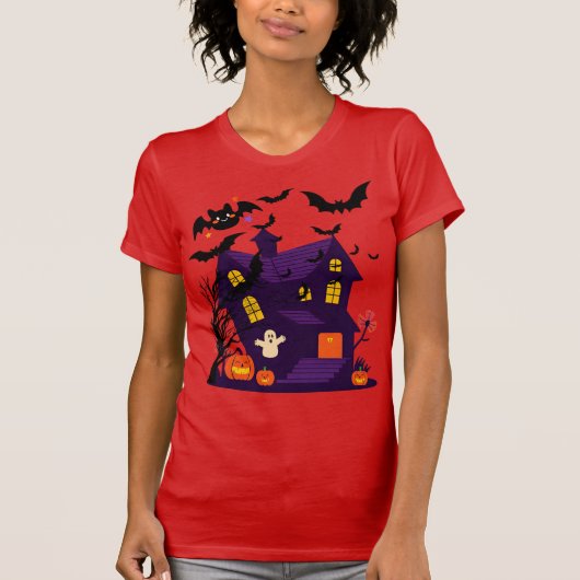 Halloween Mystery House T-shirt 🏚️🎃 (Voorkant)