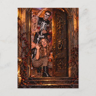 Halloween Mystery Schlosstür mit eigenem Foto Feestdagenkaart