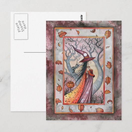 Halloween Mystic Witch van Molly Harrison Briefkaart (Voorkant / Achterkant)