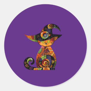 Halloween/mystiek/kat/herfst Ronde Sticker