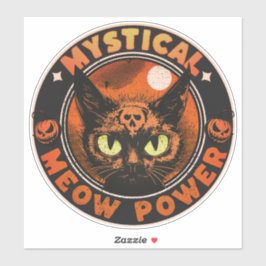 Halloween Mystiek Meow Power Sticker