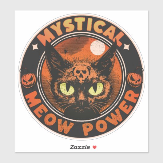 Halloween Mystiek Meow Power Sticker (Vel)
