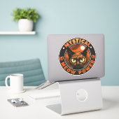 Halloween Mystiek Meow Power Sticker (Laptop op bureau)