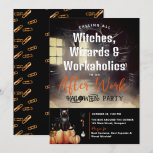 Halloween na-werk Party Zwart Kat Pompoen Zwart Kaart