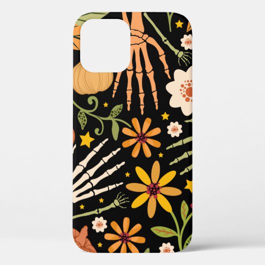 Halloween naadloos patroon met botten en flora Case-Mate iPhone case (Achterkant)