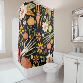 Halloween naadloos patroon met botten en flora douchegordijn (In situ)