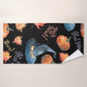 Halloween naadloos patroon met halloween pompoen, badhanddoek (Badhanddoek)