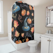 Halloween naadloos patroon met halloween pompoen, douchegordijn (In situ)