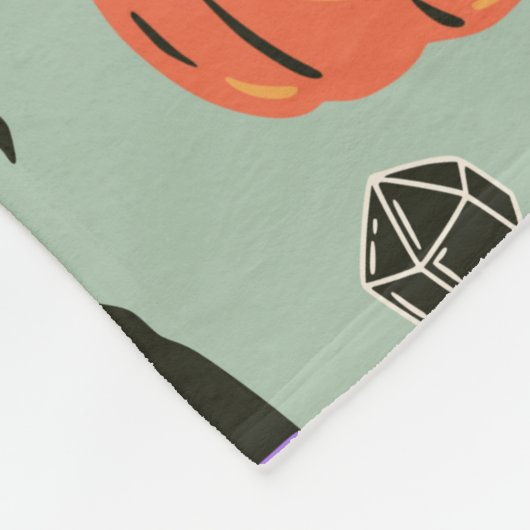 Halloween naadloos patroon met heks pet, pompoen fleece deken (Hoek)