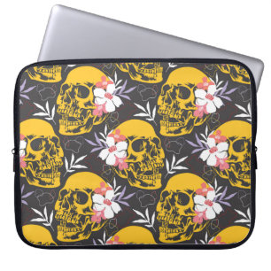 Halloween naadloos patroon met kleurrijk en eng laptop sleeve