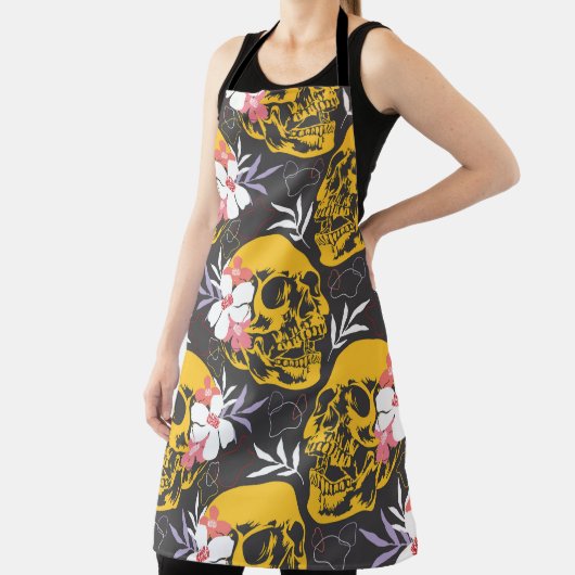 Halloween naadloos patroon met kleurrijk en eng schort (Insitu)