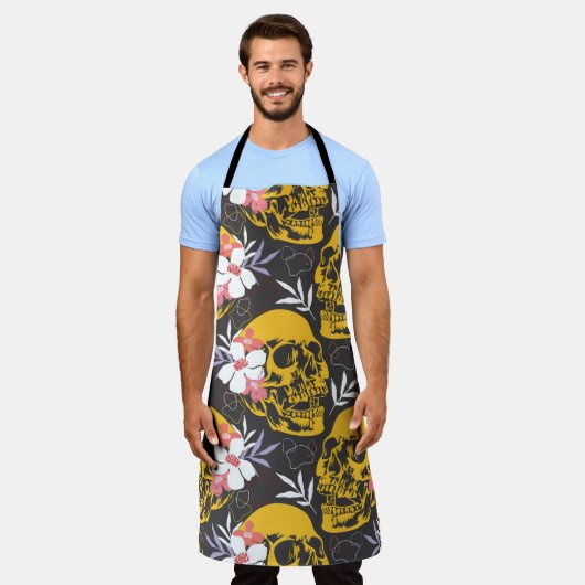 Halloween naadloos patroon met kleurrijk en eng schort (Gedragen)