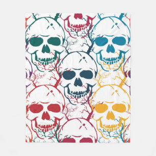 Halloween naadloos patroon met schedels. Kleurstof Fleece Deken