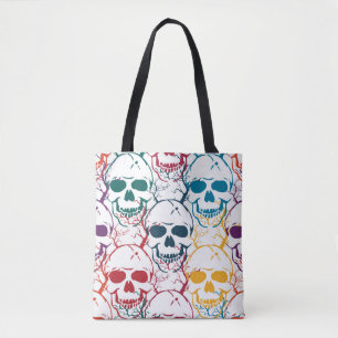 Halloween naadloos patroon met schedels. Kleurstof Tote Bag