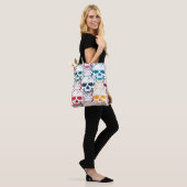 Halloween naadloos patroon met schedels. Kleurstof Tote Bag (Op model)