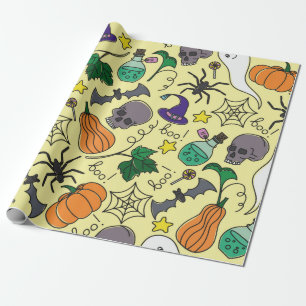 Halloween naadloos patroon. Pompoen, spook Cadeaupapier