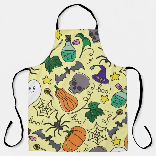 Halloween naadloos patroon. Pompoen, spook Schort (Voorkant)