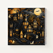 Halloween naadloos patroon witte geesten in de sta notitieboek (Achterkant)