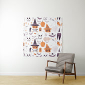 Halloween Naadloze Patroon Tapestry Spooky & Fun Wandkleed (In situ)