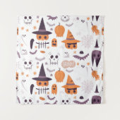 Halloween Naadloze Patroon Tapestry Spooky & Fun Wandkleed (Voorkant)