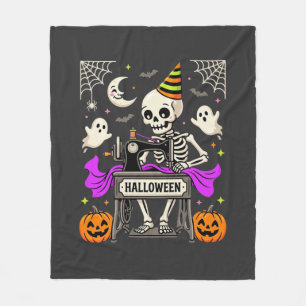 Halloween Naaien Skelet Spookachtige Geest Pompoen Fleece Deken