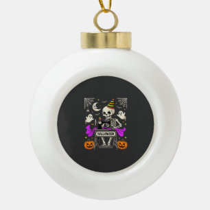 Halloween Naaien Skelet Spookachtige Geest Pompoen Keramische Bal Ornament